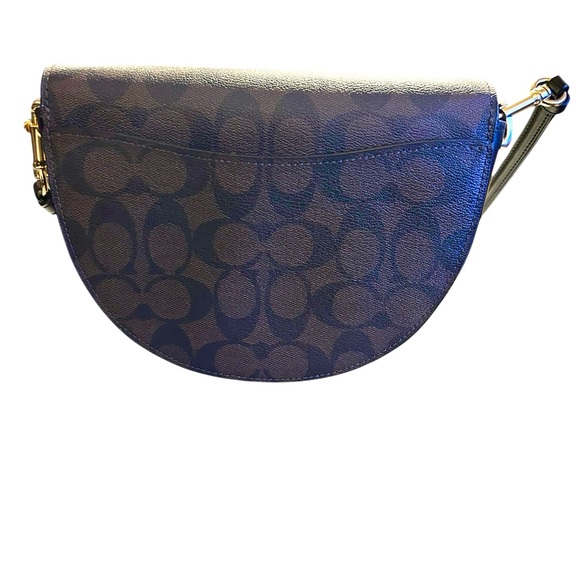 Coach Ellen Crossbody Signature Canvas Brown Black Leather - Picture 5 of 8